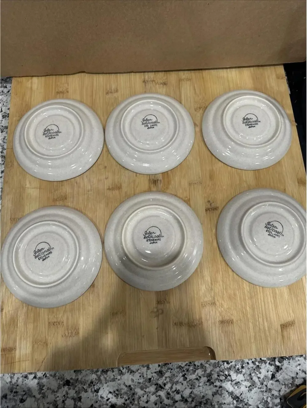 VTG 6 International China Co Endura Collection Saucers Plates Stoneware Japan 6
